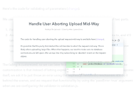 Handle User Aborting Upload Mid-Way